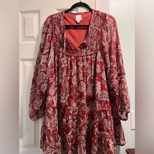 Francesca’s Women’s Fall Short Flowy Dress Size Large